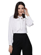 Stylel Quotient Women Solid White Polyester Smart Casual Top