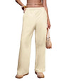 The Souled Store Flared Joggers: Off-White Women and Girls Pull On Solid Cotton Flared Joggers