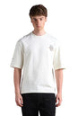 Hubberholme Men Printed Oversized Round Neck Half Sleeves Tshirts 33 Off-White