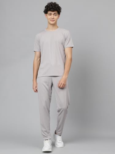 LookMark Mens Crepe Blend Solid Pattern Pajama & T-Shirt Set, Short Sleeve, Round Neck, Drawstring, Pocketed Elegance (AZ-LM-P1