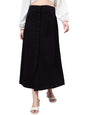 Style Quotient Women Black A-Line Maxi Denim Skirt