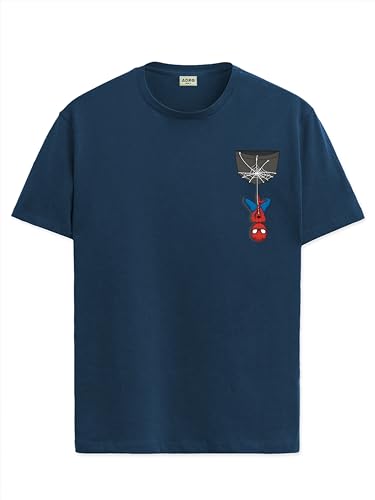 ADRO Tshirt for Men | Anime T Shirt for Men | 100% Cotton Tshirt | Graphic Printed T-Shirt | Chest Printed Tshirt | Spiderman Ts