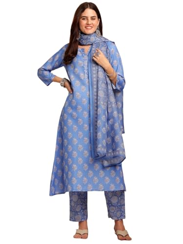 LookMark Cotton Blend Women Kurta Set: Fashionable Fusion Of Comfort And Elegance: Stay Chic And Comfortable With Our Printed Sets!