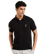 EYEBOGLER Regular Fit Mens Polo Neck Half Sleeve Soild Casual Tshirt Black