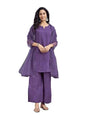 Womanista Women's Silk Blend Curved Kurta with Pant & Dupatta