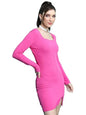 Ketch WomenS Cotton Blend Bodycon Mini Dress Above The Knee Khj6000620_Pink