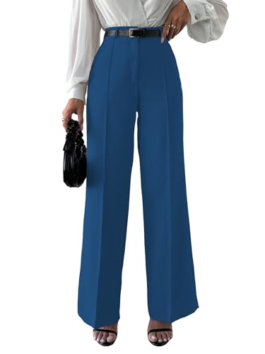 Shasmi Womens Solid Morpeach Color High Waist, Wide Straight-Leg Loose Fit, Front Button Closure, Simple Daily Casual Long Pant