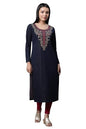Aurelia Women's Polycotton Regular Fit Solid Kurta
