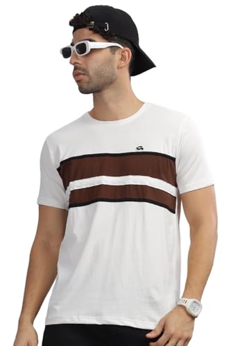 ADRO Tshirt for MenMulti Color T-Shirt for MenCotton T-ShirtMens TshirtRN8-24-WHBR-XL