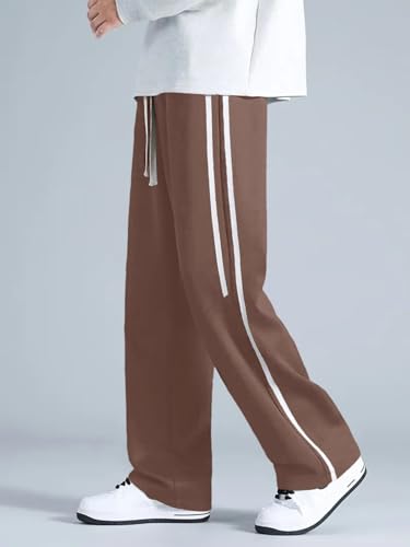 Greciilooks Men High Rise Casual Trousers Pants | Regular Trouser Loose Fit | Sports Stylish Treck Pant | Sweatpants | (Sports |