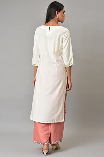 W for Woman Ecru Placement Floral Printed Summer Plus Size Kurta