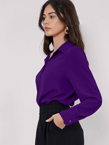 Greciilooks WomenS Regular Fit Western Shirt (Gl-W1894_Dark Purple