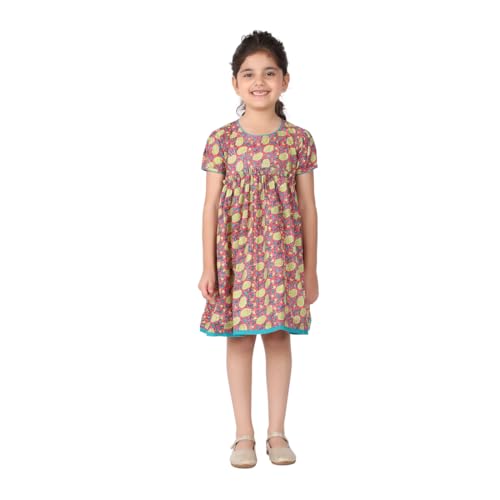 Fabindia Girl's Cotton Printed Missing Casual Dress