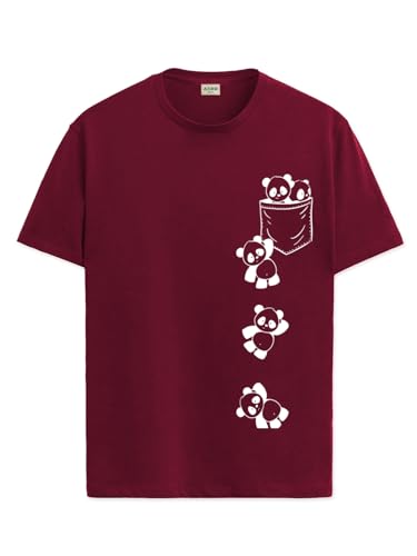 ADRO Tshirt for Men | Printed T Shirt for Men | 100% Cotton T-Shirt |Printed T Shirt | T-Shirts | RN24-POC-MR-M Maroon