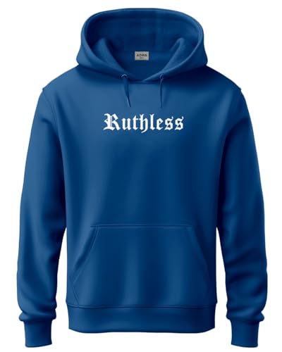 ADRO Men's Cotton Neck Hooded Sweatshirt (H24-RUTH-RB_Royal Blue