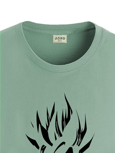 ADRO Men's Solid Regular Fit T-Shirt (RN24-GOK-PT_Pista