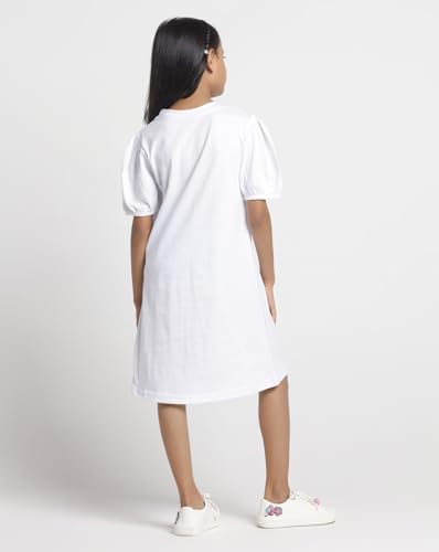 T2F Girls Puffed Sleeve 100% Cotton Knee Length Printed Nightgown, Nightdress, Sleepwear (Pack of 3)