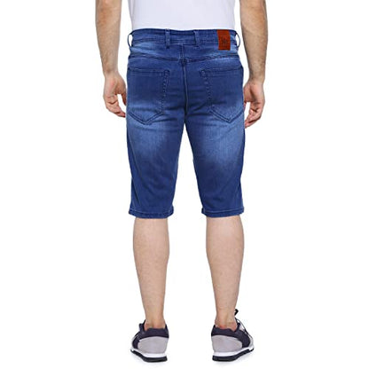 Campus Sutra MenS Boyfriend Shorts (Azz20Jn_Short1L_M_Pln_Nbu_Az_Blue