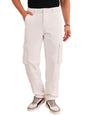 Style Quotient Men White Relaxed Fit Mid Rise Cargos
