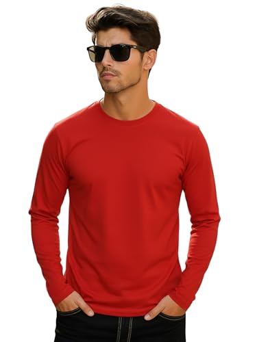 Veirdo Mens Cotton Regular Fit Solid Full Sleeve T-Shirt