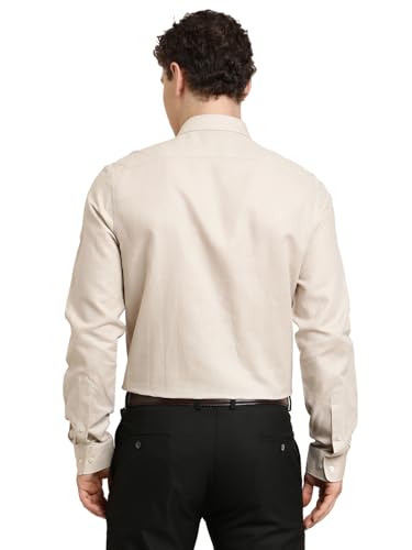 Turtle Men Slim Fit Solid Cotton Linen Grey Formal Shirt