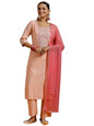 Libas WomenS Silk Blend Kurta Sets (Gs923_Peach