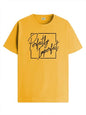 ADRO Mens Printed T Shirt - Premium Cotton Graphic Printed Tshirt - Mustard T-Shirt - RN24-FECT-MU-XL