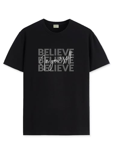 ADRO Tshirt for Men | Printed T Shirt for Men | 100% Cotton T-Shirt |Printed T Shirt | T-Shirts | RN24-INV-BL-S Black