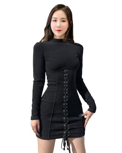 Noble Monk Women'S Lace Up Rib Dress