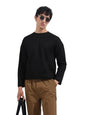 The Indian Garage Co Mens Boxy Textured Full Sleeves Crew Neck T-Shirt