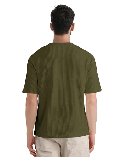 Greciilooks MenS Regular Fit T-Shirt (Gl-Mt-1178_Green