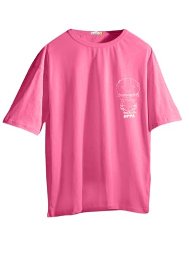 Bewakoof Official Avatar Merchandise Womens Graphic Printed Regular Fit Half Sleeve Round Neck Cotton T-Shirt_630713_Pink_M