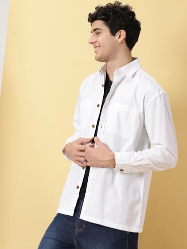 Thomas Scott Mens Oversized Fit Shirt (TS1247_White