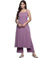 Varanga Women's Silk Crepe Solid Regular Kurta Set