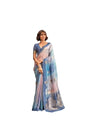 Pujia Mills WomenS Leaf Zari Woven Design With Ombre Print Silk Saree With Unstitched Blouse