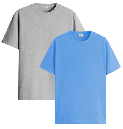 ADRO T Shirts Pack of 2 Mens Tshirts Cotton T Shirts for Men Tshirt T-Shirts Combo T Shirts Tshirts for Men Plain Solid Tshirts