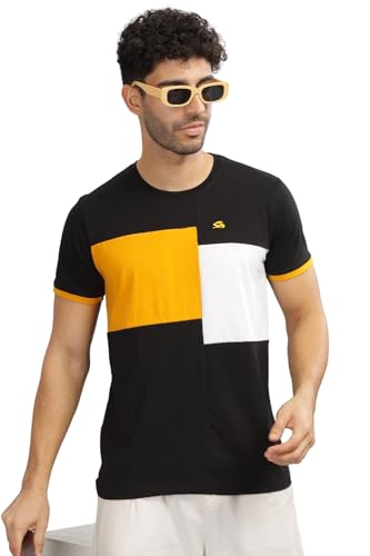 ADRO Tshirt for MenMulti Color T-Shirt for MenCotton T-ShirtMens TshirtRN8-24-BLMUWH-XL