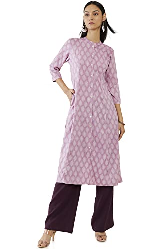 Soch Women Purple Rayon Printed Kurta