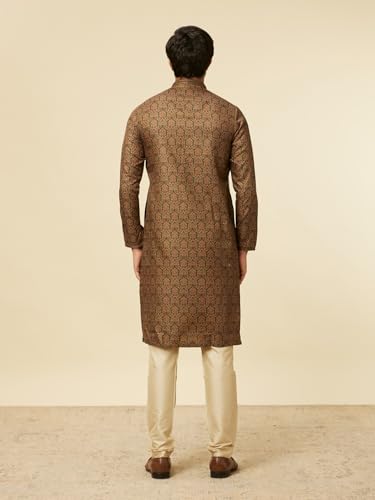 Manyavar Green Blended Viscose Digital Print | Embroidery Kurta Pyjama Set