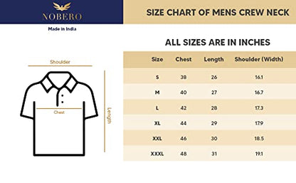 Nobero MenS Boys Black Plain Cotton Round Neck Golf Tees Black Casual Sports Gym Wear Collared Polo T-Shirts For Mens Boys Cott