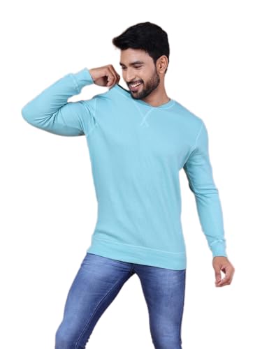 Colors Waffle Texture Full Sleeve T-Shirt for Men - 100% Cotton, Ribbed Crew Neck, Breathable Fabric, Enhanced Texture, Super St