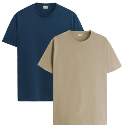ADRO T Shirts Pack of 2 Mens Tshirts Cotton T Shirts for Men Tshirt T-Shirts Combo T Shirts Tshirts for Men Plain Solid Tshirts