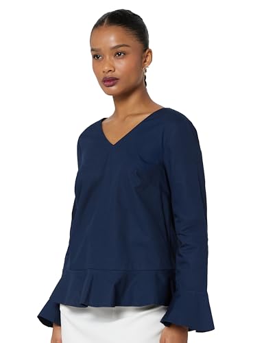 Vero Moda WomenS Regular Fit Cotton Top (10196669-1969467012_Navy Blazer_Small)
