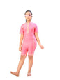 Aarika Girls Sports Wear Pink Colour Solid Nylon Swim Suit (4-15 Years)-(Sw-Shm-Ab-603)