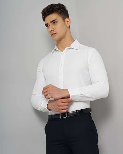 The Indian Garage Co Mens Slim Fit Shirt (0123-SHBDFR-03-02_White