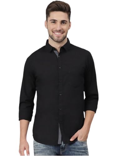 Tee Projekt Cotton Spread Collar Long Sleeve Shirt for Men Formal Shirt Casual Men Shirt