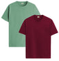 ADRO Mens T Shirts | Solid Tshirts for Men | Pure Cotton Lycra Fabric | 4 Way Stretch Smart tech Tshirt | Pack of 2 Round Neck T