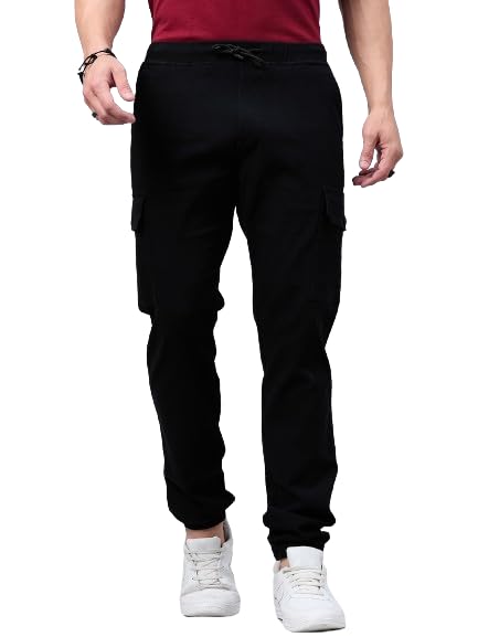Style Quotient Men Black Stretchable Jogger Trouser
