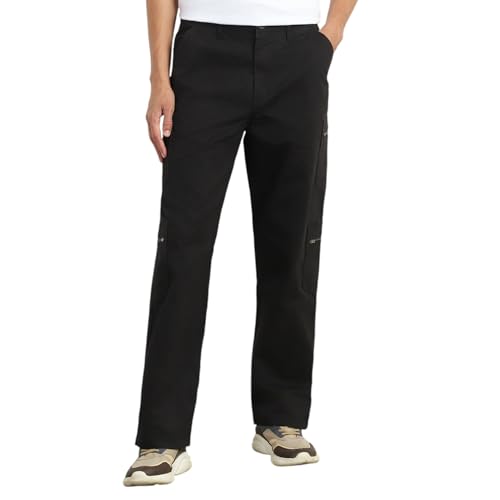 Nobero MenS Straight Pants (1M-Bwcp-R0009_Black