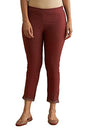 W for Woman Folksong Cotton Blend Strechable Slim Pants for Women | Cotton Blend Slim Pants for Women | Trousers for Women